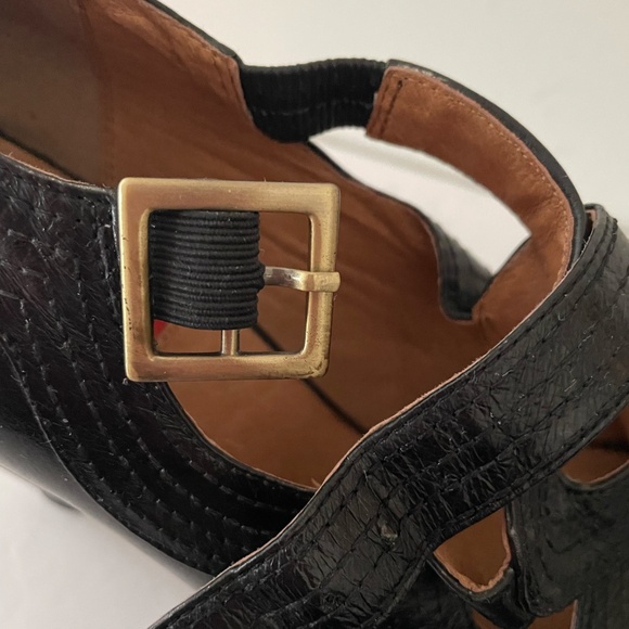 Miz Mooz Womens 10 Black Crisscross Pattern With Gold Buckle MaryJanes - Picture 14 of 15